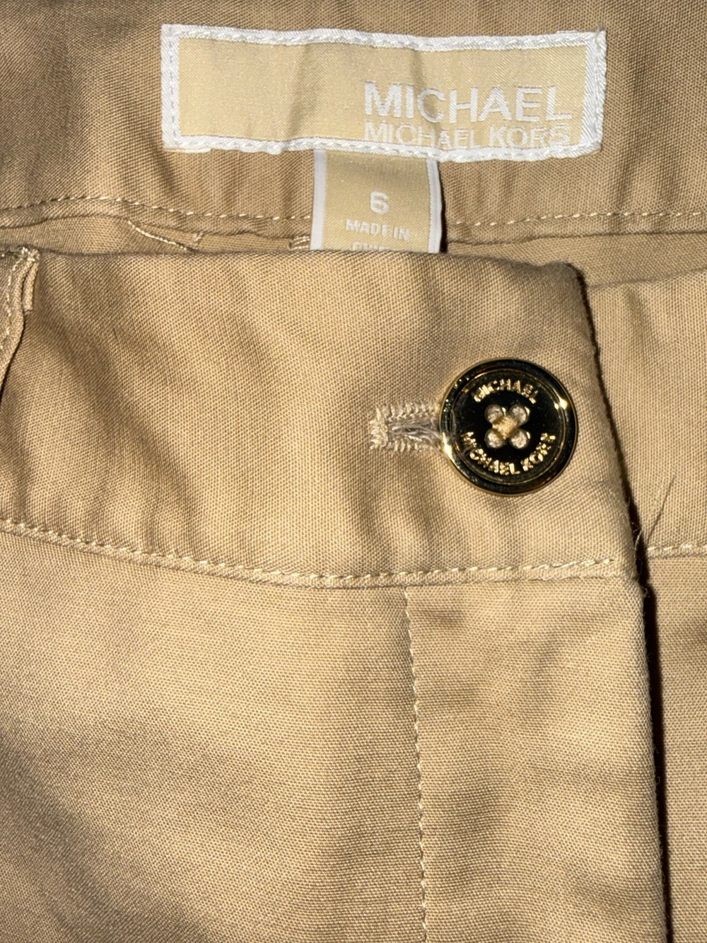 Michael Kors Beige Tan Slim Leg Trousers Women’s Size 6 Stretch Pants Workwear - Picture 5 of 8